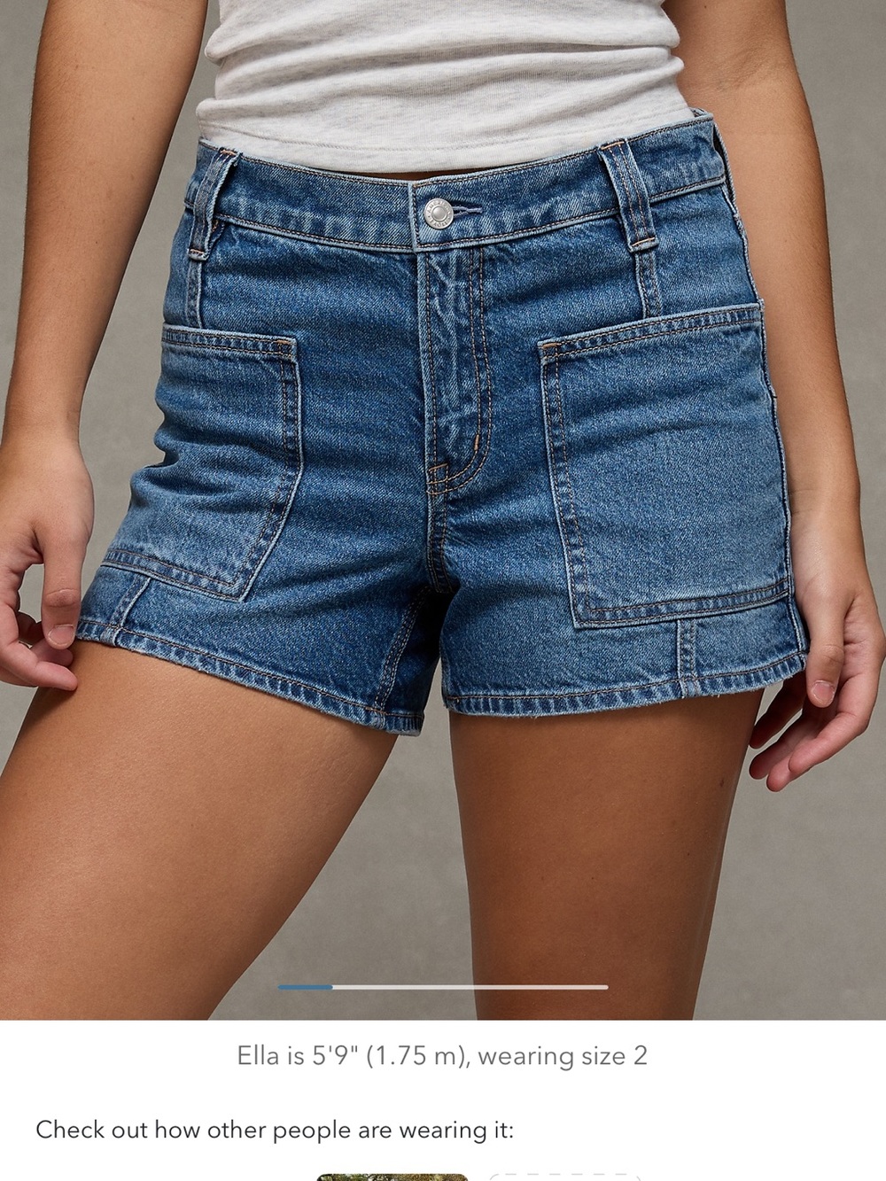 American Eagle Outfitters Women's High Waist Denim Shorts - Blue
